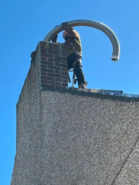 Finished chimney with cage